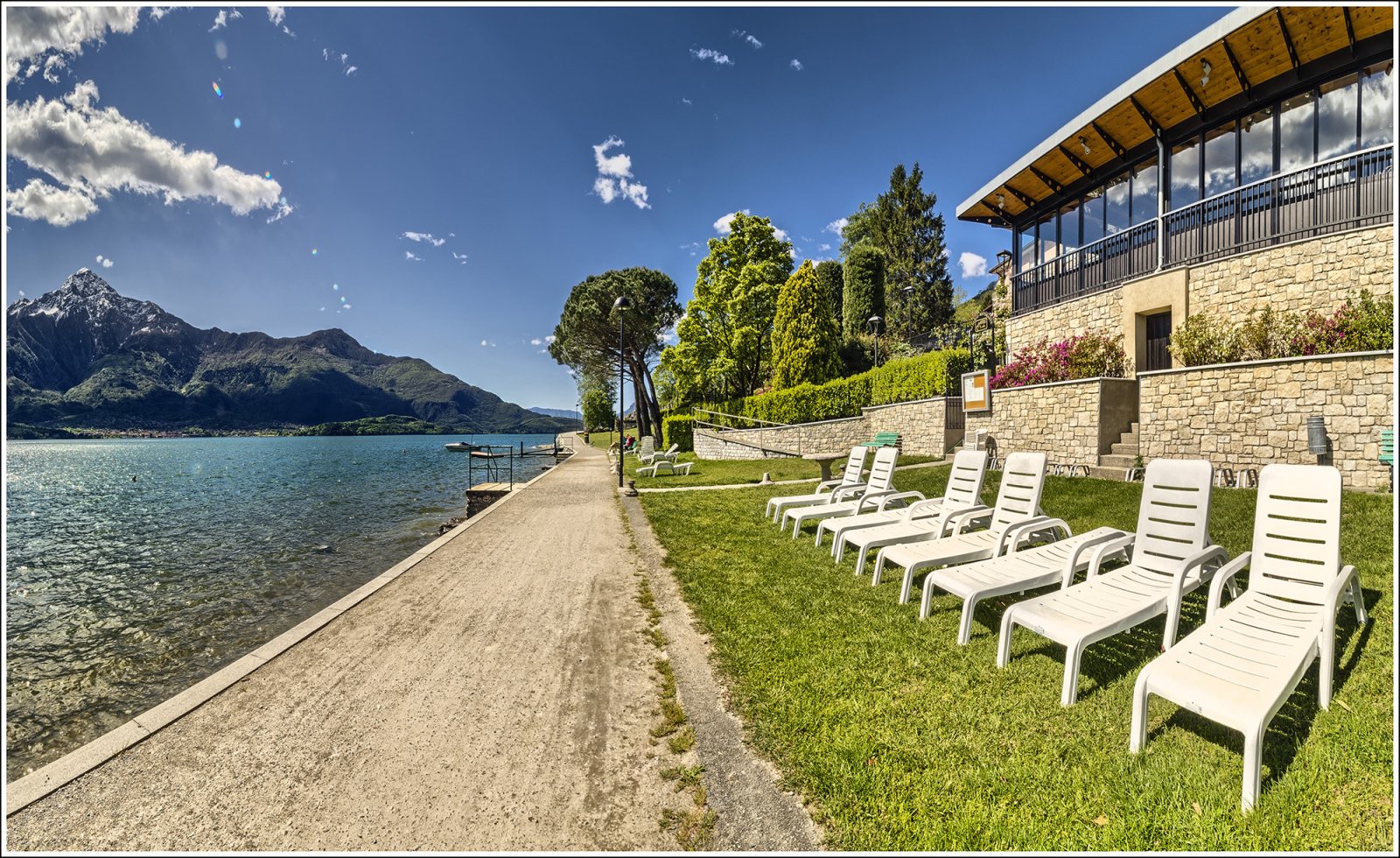 Unser Hotel mit eigenem Seezugang währen des TrailCamp Comer See